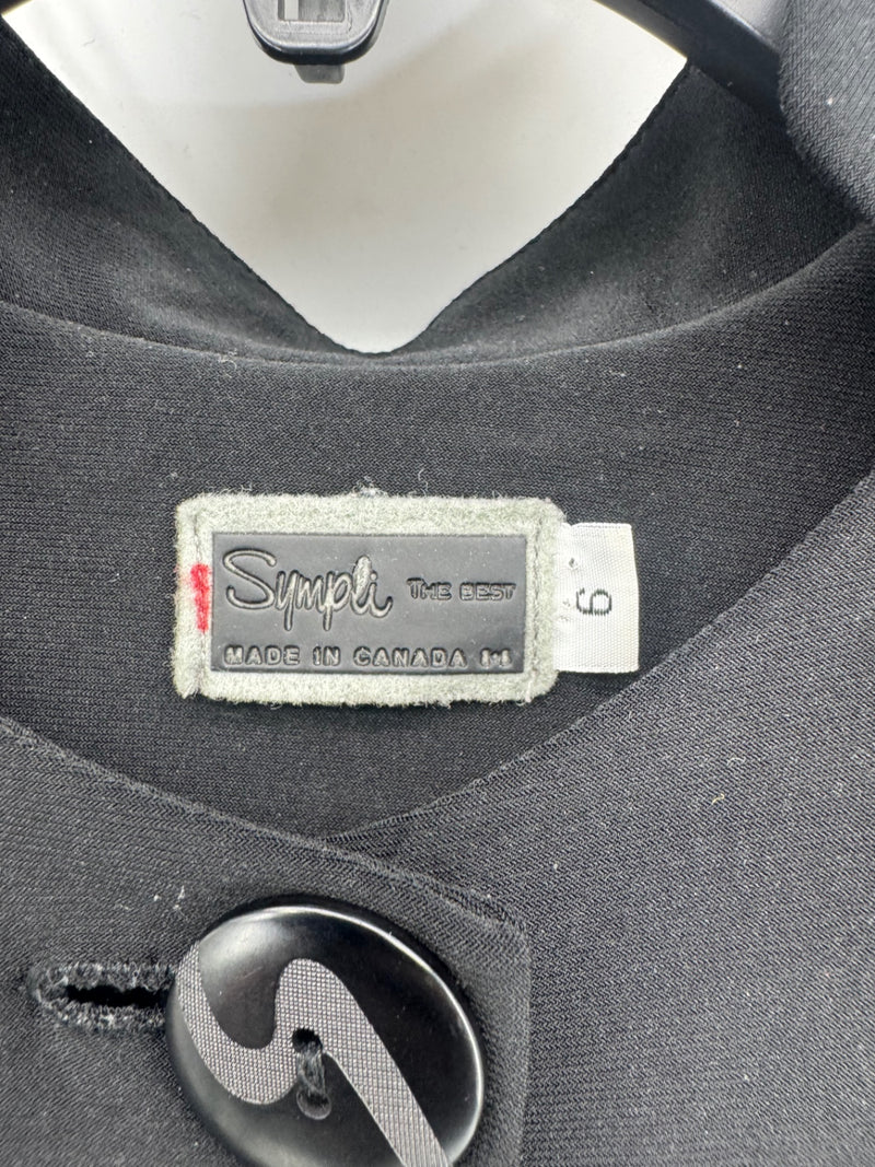 Sympli black spandex overcoat/cape
