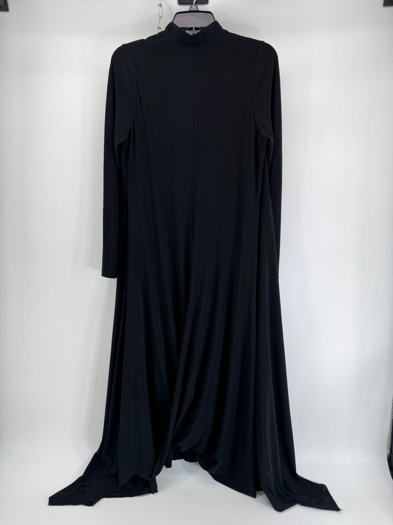 Sympli black spandex overcoat/cape