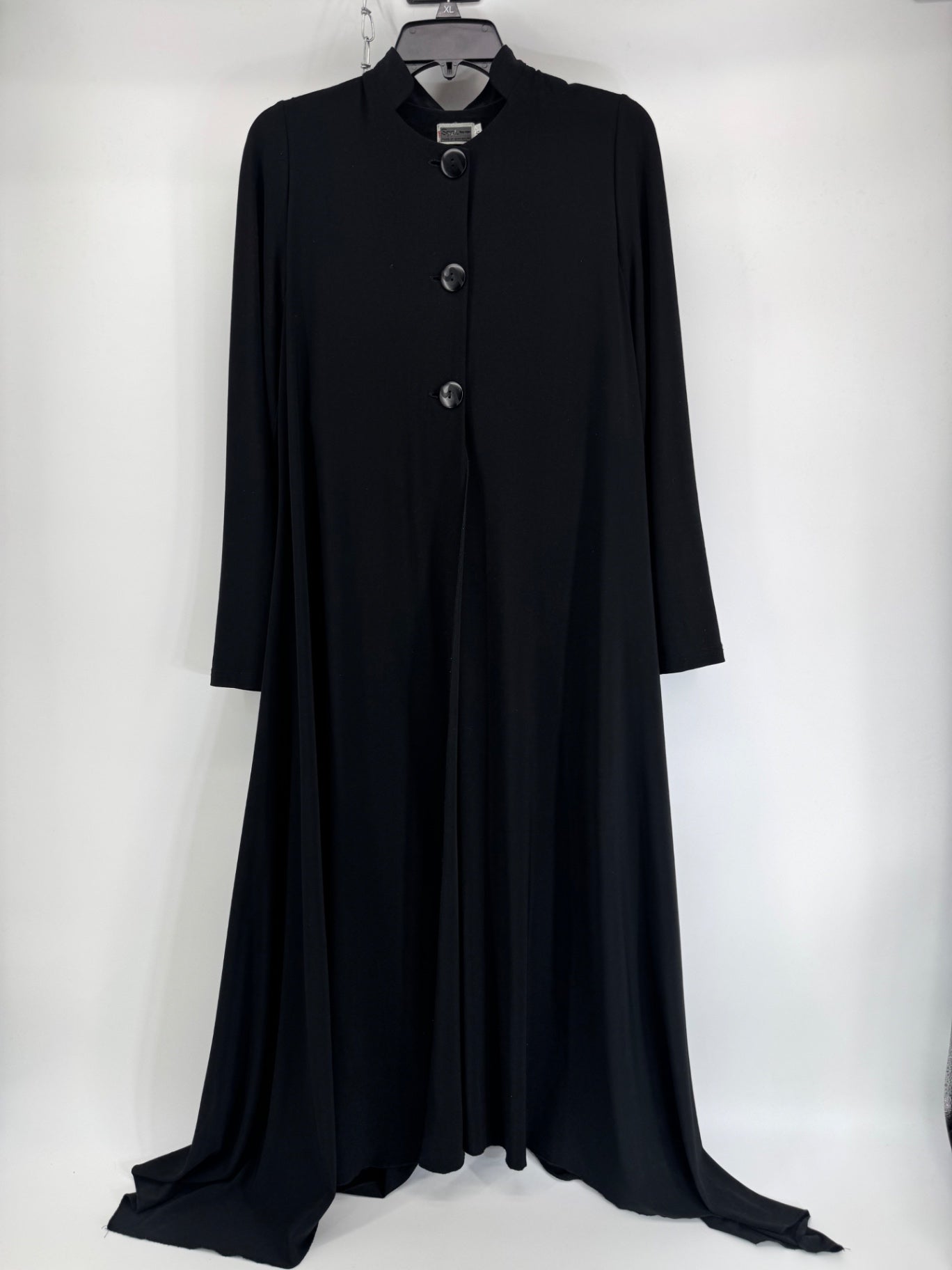 Sympli black spandex overcoat/cape