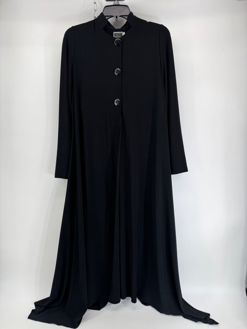 Sympli black spandex overcoat/cape