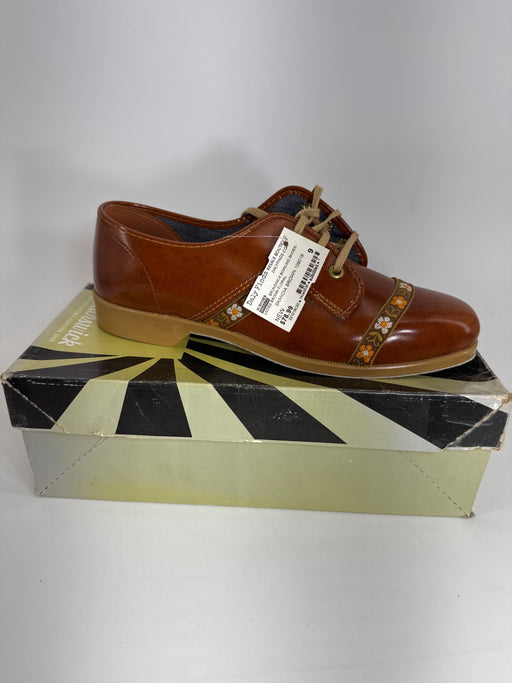 Brunswick Vintage Oxford Shoes Brown Floral 70s