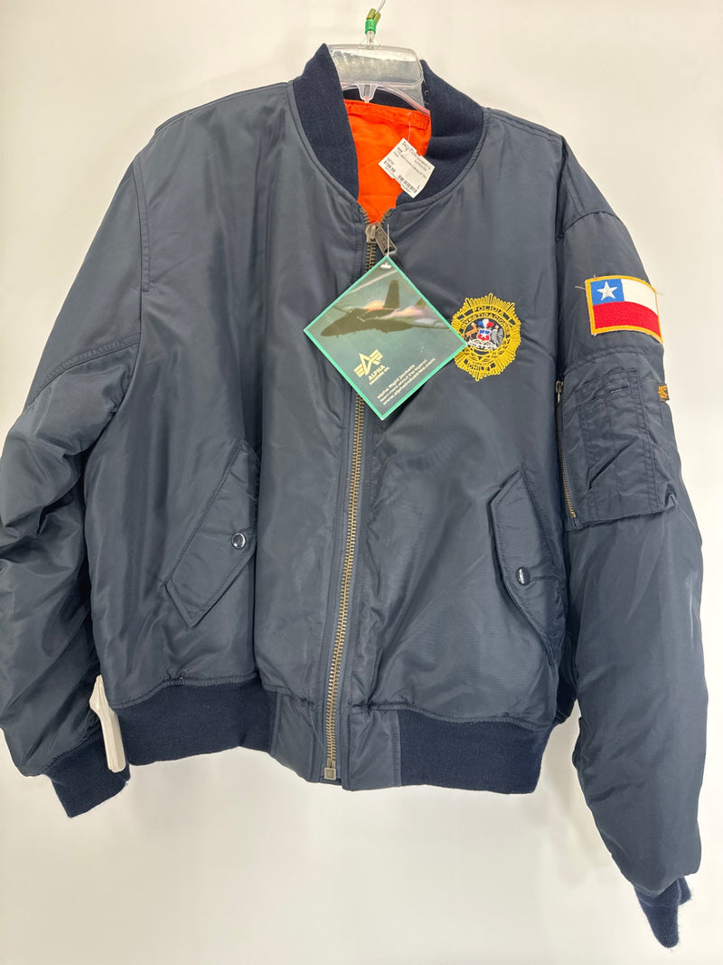 Alpha Industries MA-1 Bomber Jacket Blue Size LG