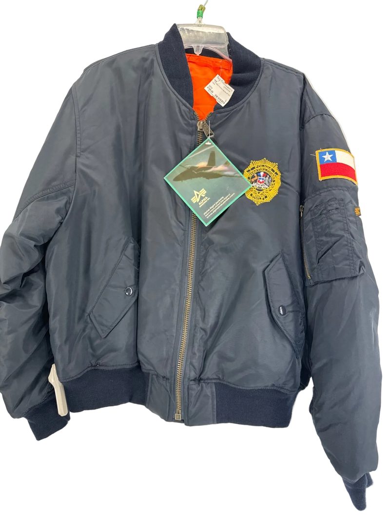 Alpha Industries MA-1 Bomber Jacket Blue Size LG