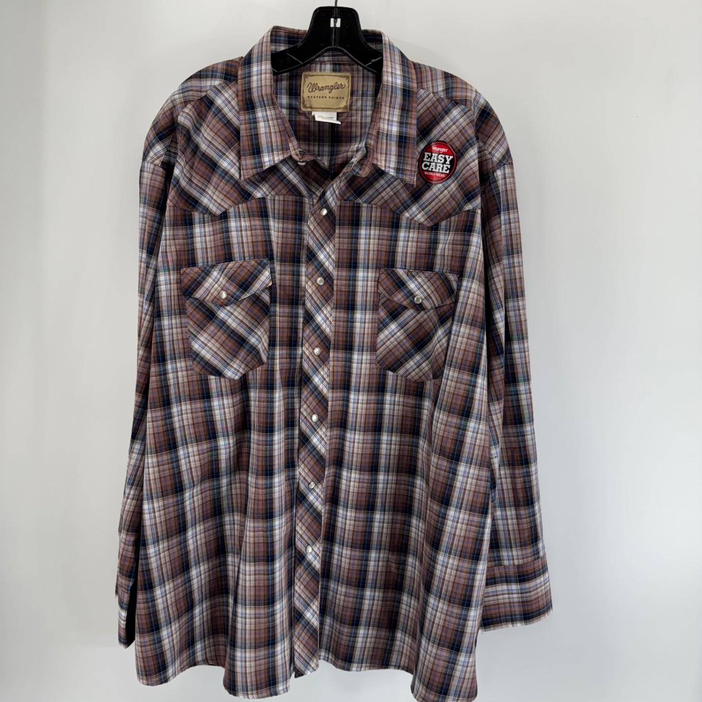 Wrangler Brown Plaid Button Up