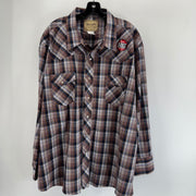 Wrangler Brown Plaid Button Up