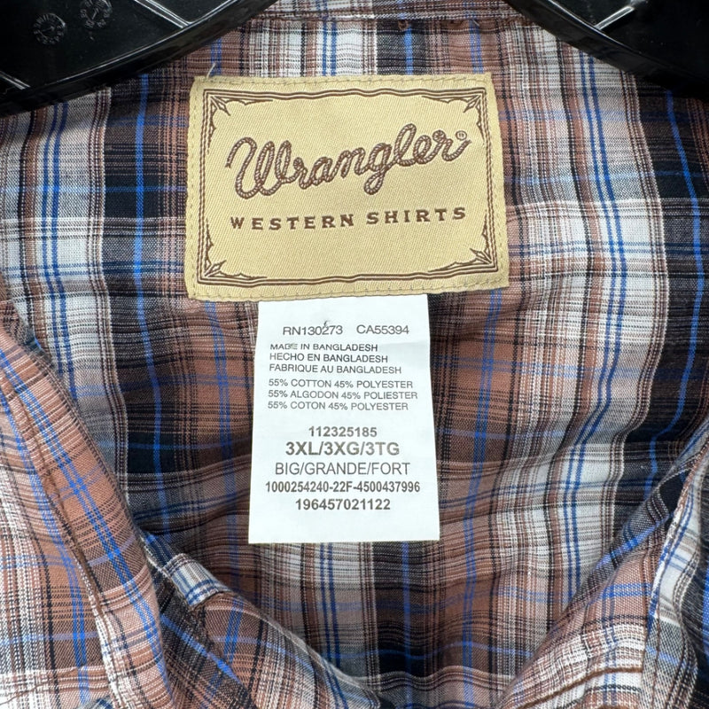 Wrangler Brown Plaid Button Up
