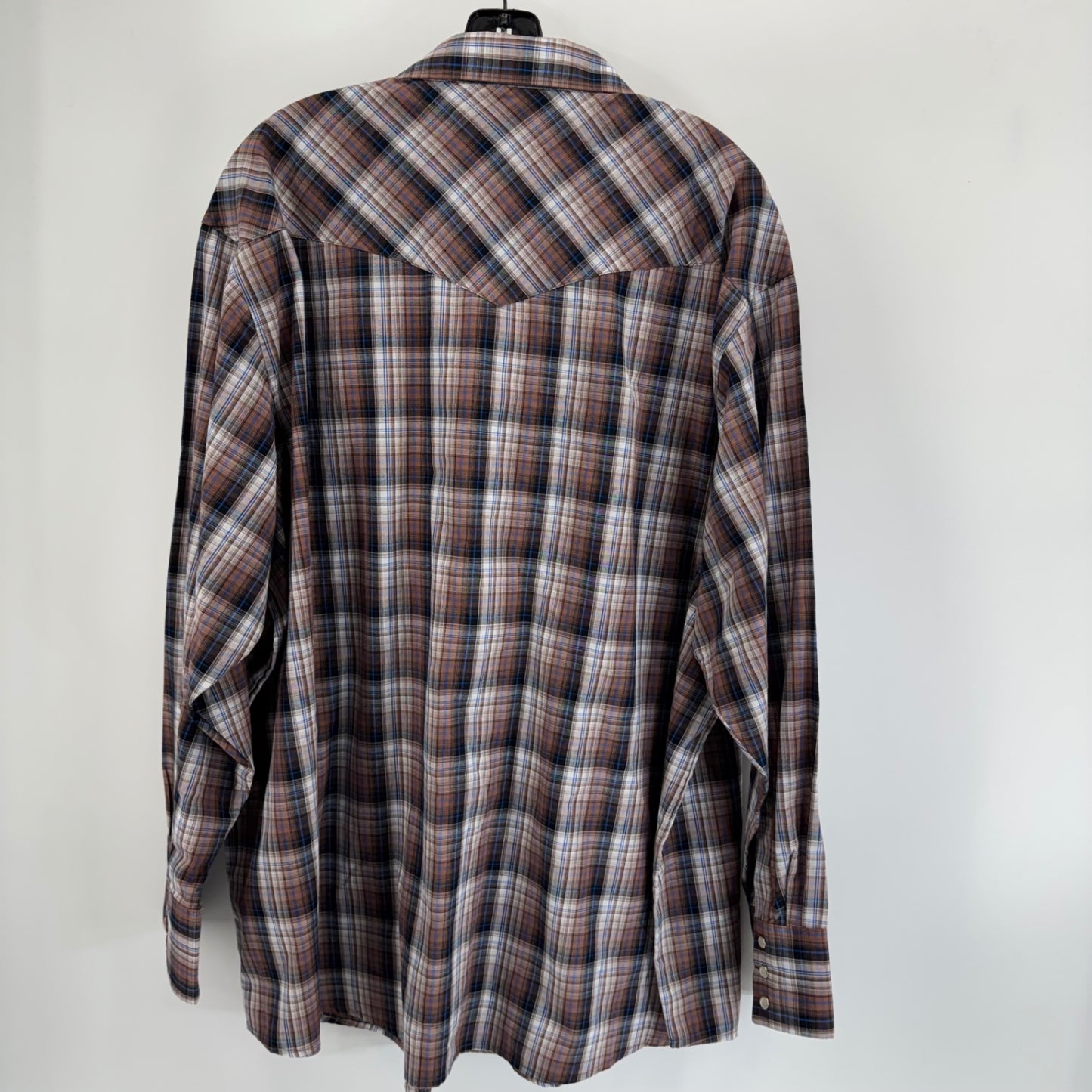 Wrangler Brown Plaid Button Up