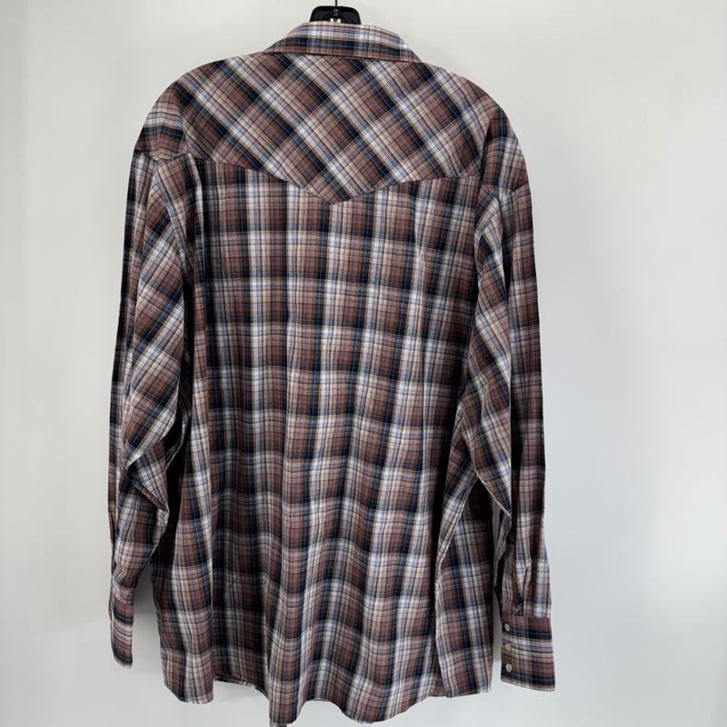 Wrangler Brown Plaid Button Up