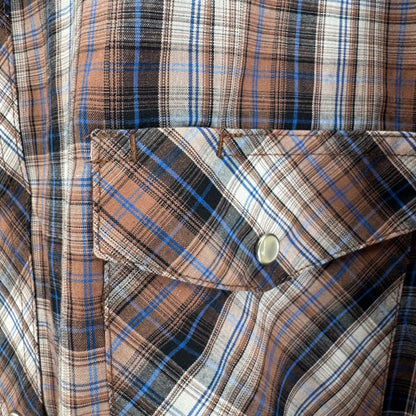 Wrangler Brown Plaid Button Up
