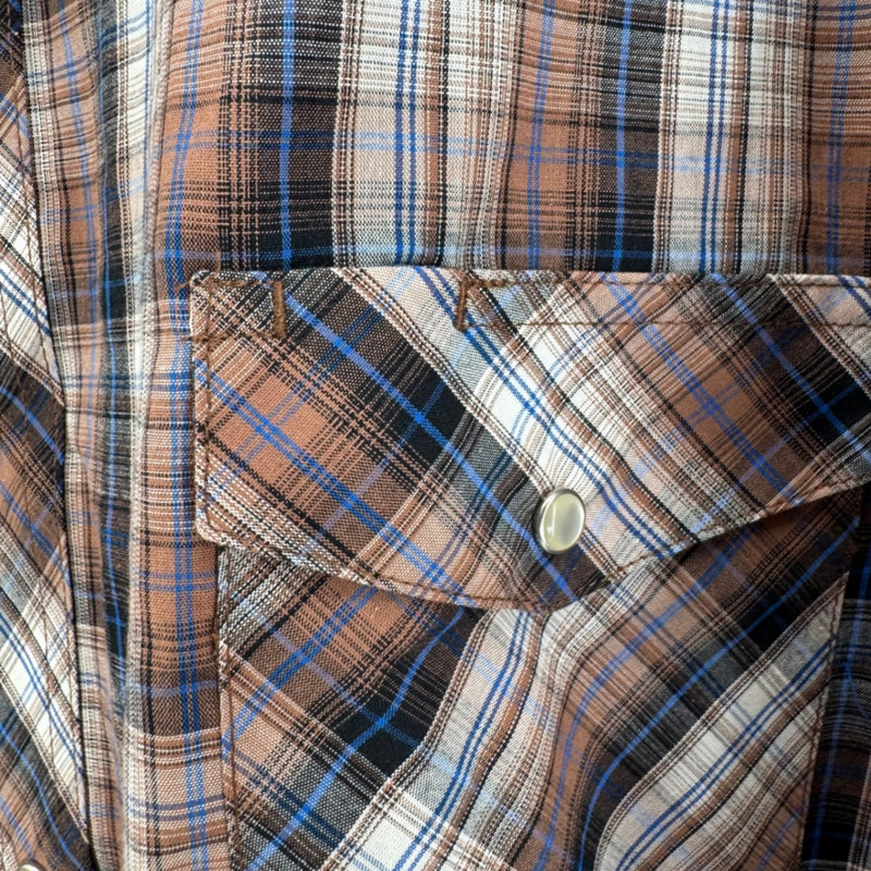 Wrangler Brown Plaid Button Up