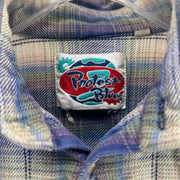 Vintage Protest Blues Multicolor Plaid Button Up