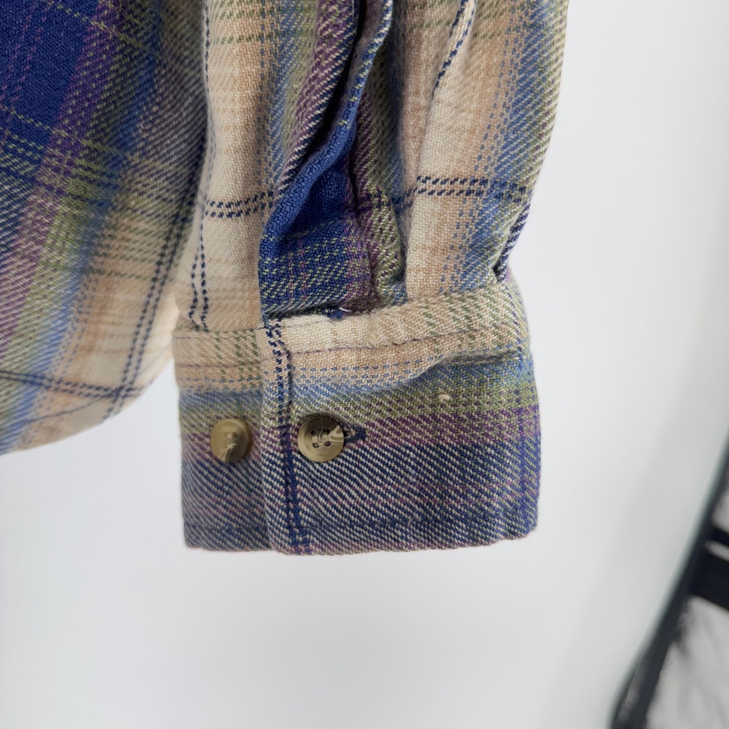 Vintage Protest Blues Multicolor Plaid Button Up