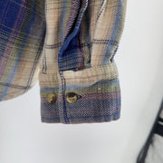 Vintage Protest Blues Multicolor Plaid Button Up