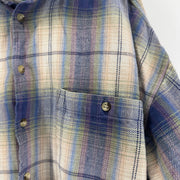 Vintage Protest Blues Multicolor Plaid Button Up