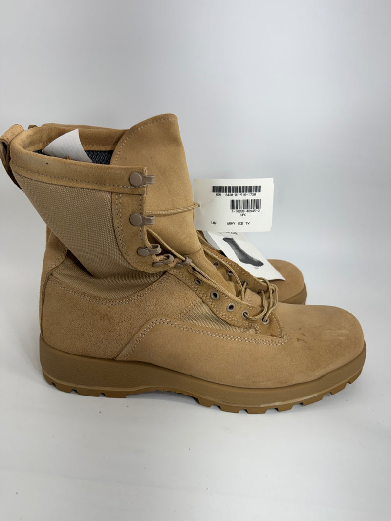 Bates E33100 Tan HW Combat boots 14N