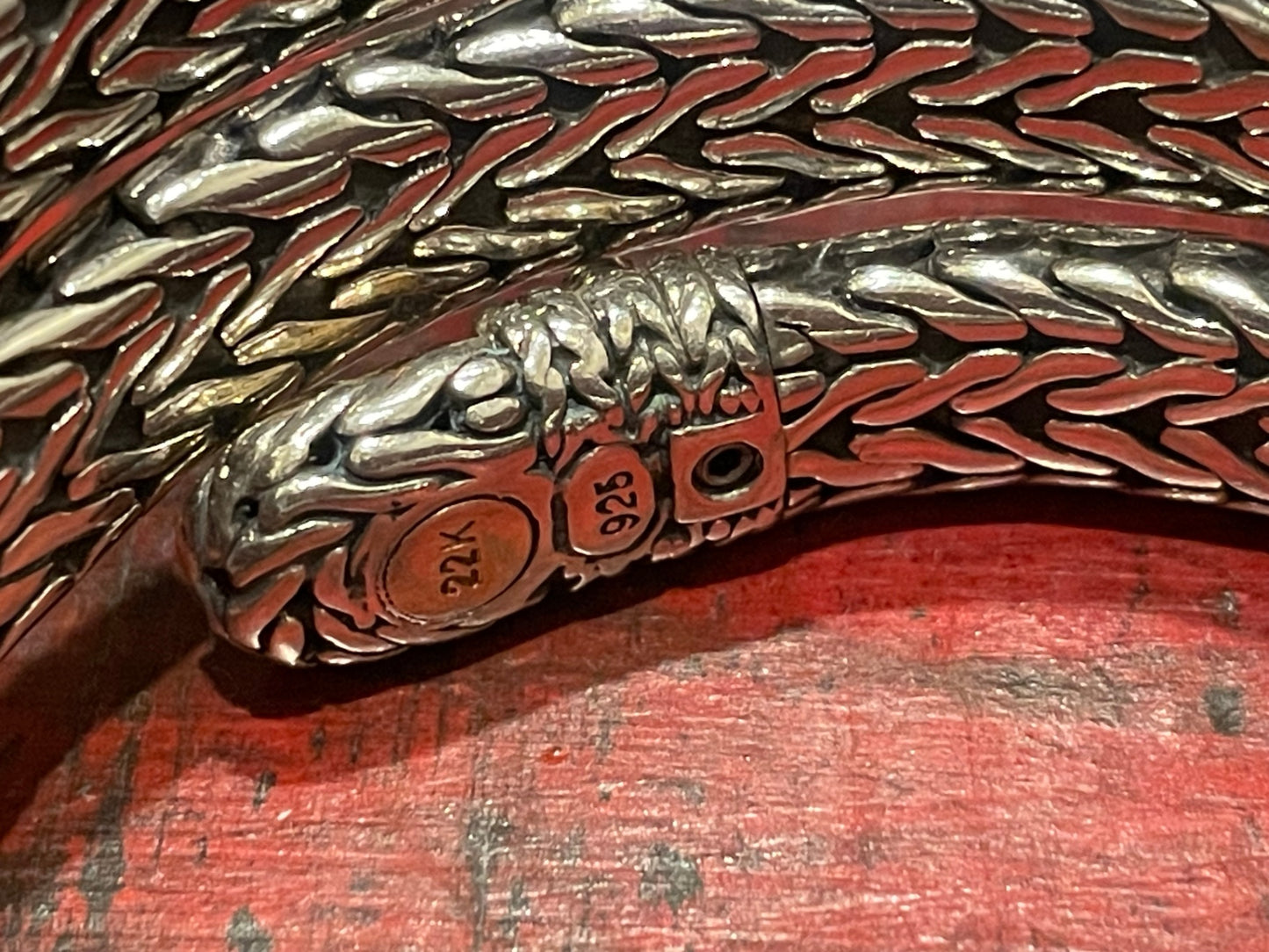 John Hardy Sterling Silver and 22K Gold Coil Bracelet