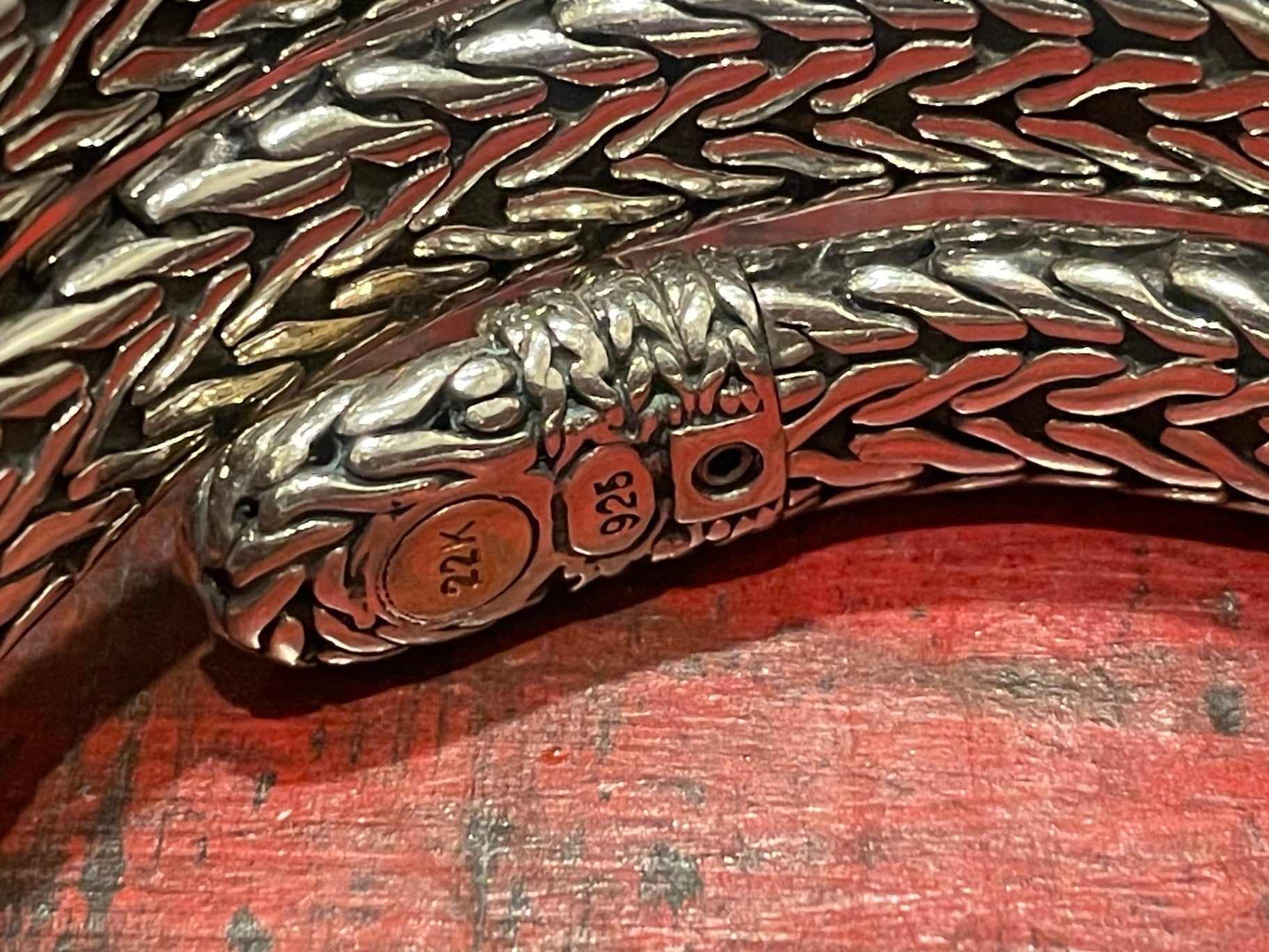 John Hardy Sterling Silver and 22K Gold Coil Bracelet