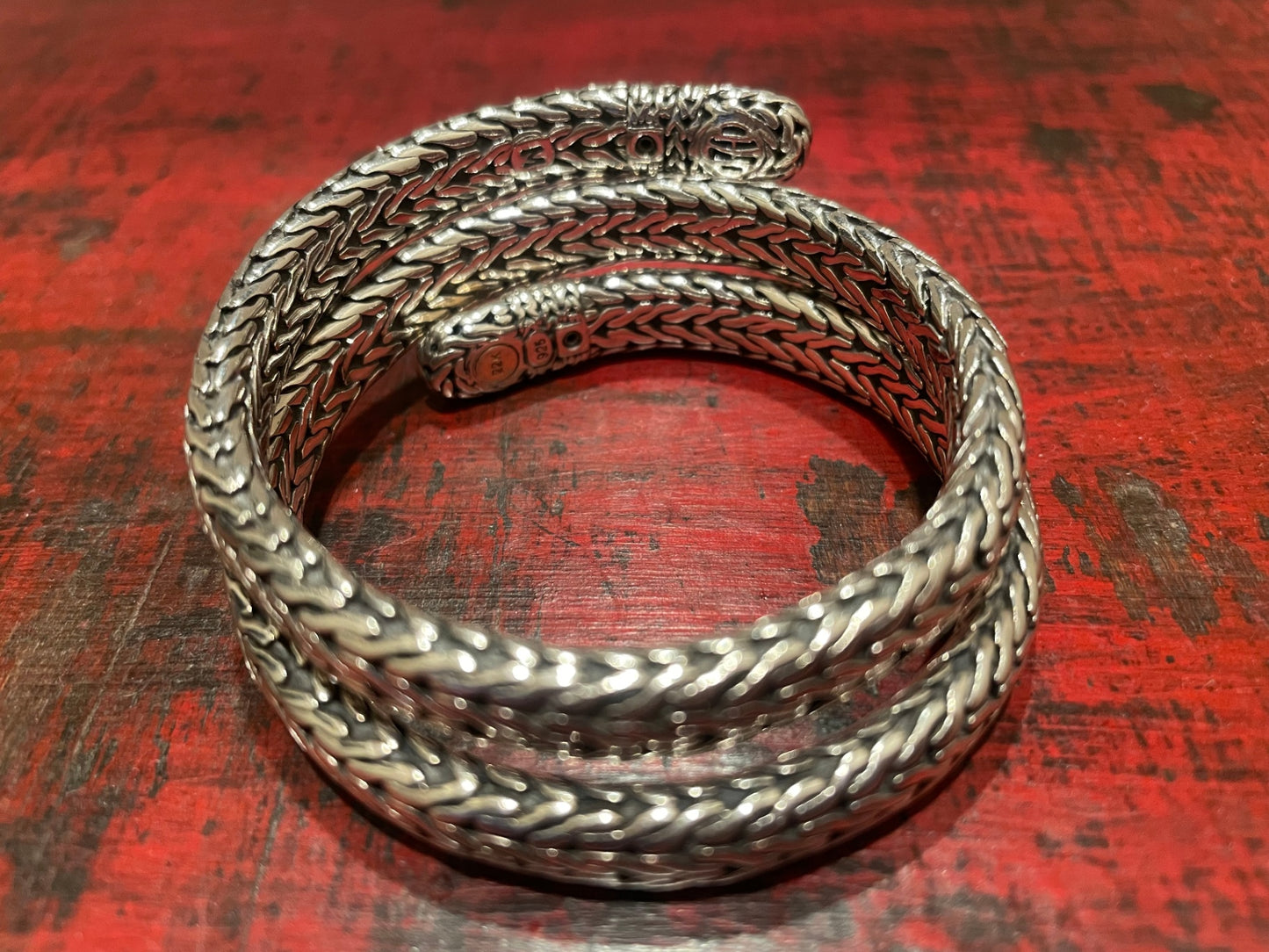 John Hardy Sterling Silver and 22K Gold Coil Bracelet