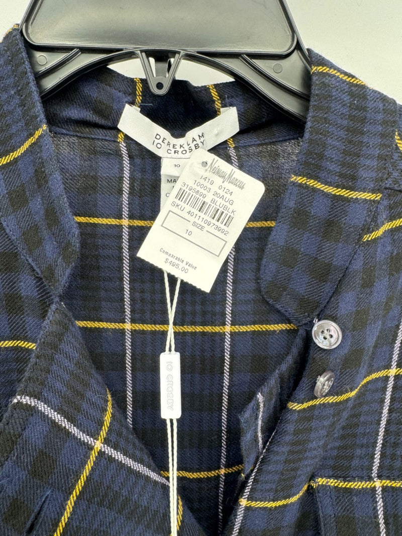 Derek Lam Blue Plaid Dress NWT