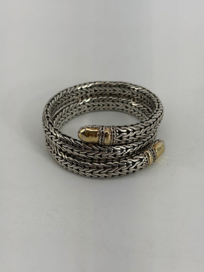 John Hardy Sterling Silver and 22K Gold Coil Bracelet