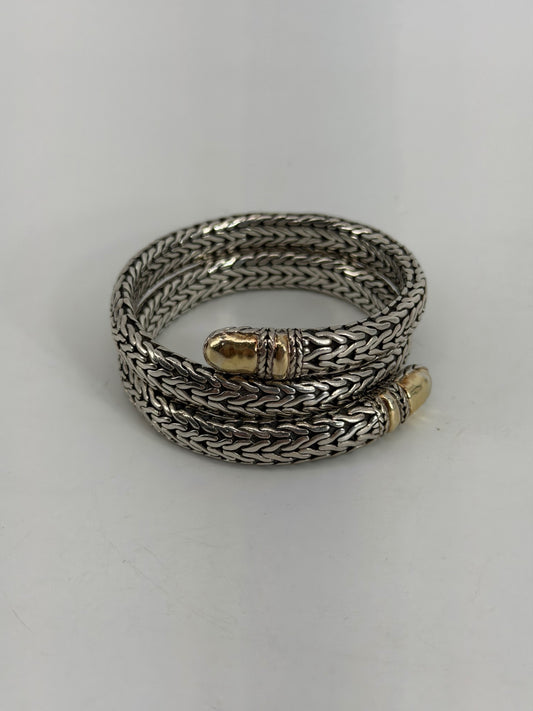 John Hardy Sterling Silver and 22K Gold Coil Bracelet