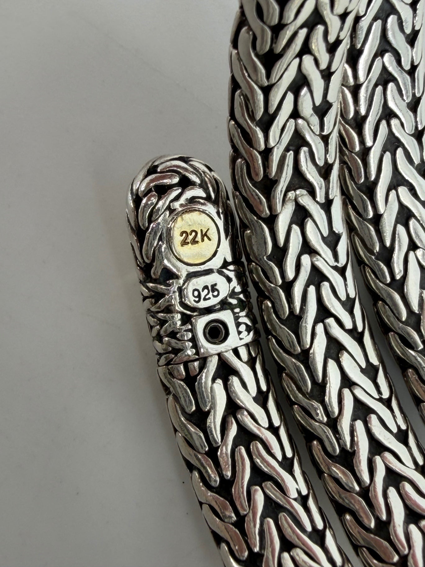John Hardy Sterling Silver and 22K Gold Coil Bracelet