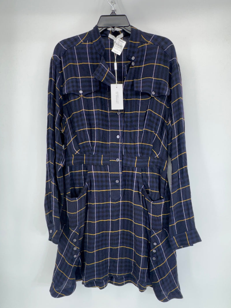 Derek Lam Blue Plaid Dress NWT