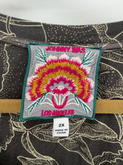 Johnny Was Gray Floral Garden LS - 2X