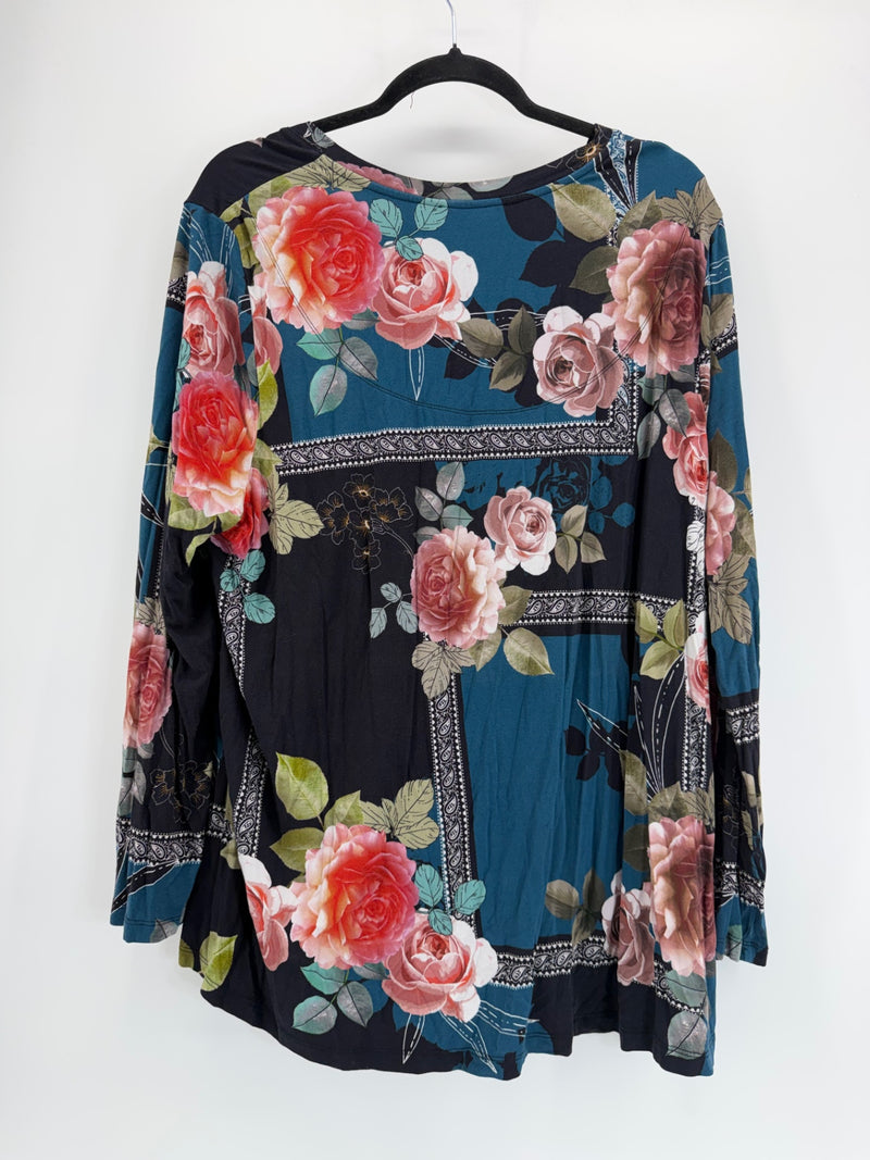 Johnny Was Floral Square LS - 2X