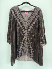 JWLAs Johnny Was Crushed Velvet Top - 1X