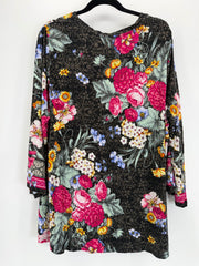 Johnny Was Black Floral LS Bamboo - 2X