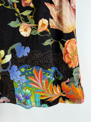 Johnny Was Bohemian  Shirt XS Blue Floral