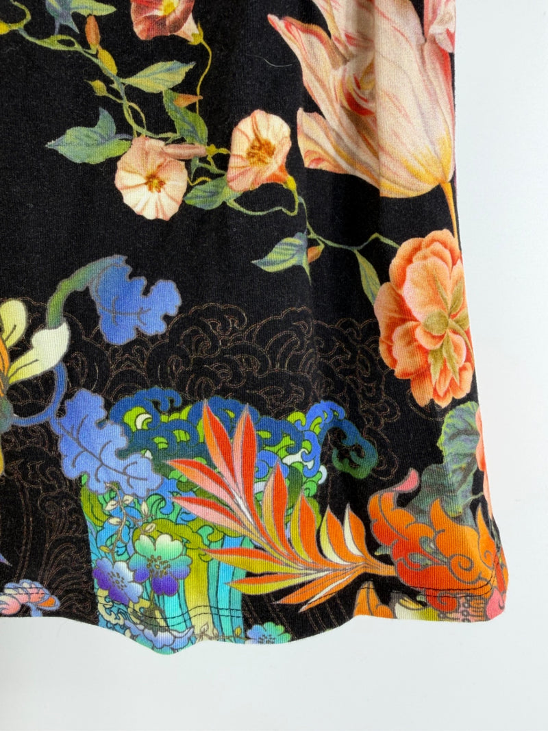 Johnny Was Bohemian  Shirt XS Blue Floral