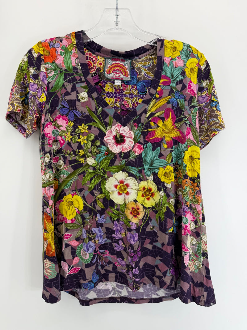 Johnny Was Tunic Top Size XS Geometric Floral Boho