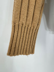 Tome Collective Tan Ribbed Knit Cropped Sweater