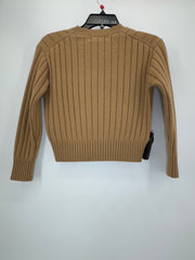 Tome Collective Tan Ribbed Knit Cropped Sweater