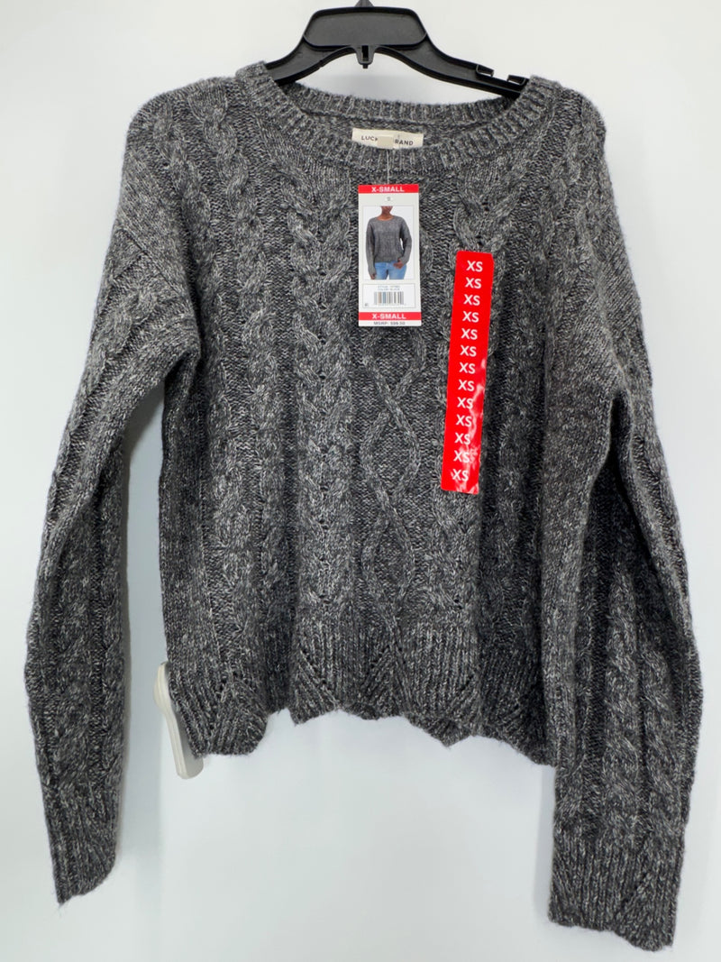 Lucky Brand Grey Cable Knit Sweater