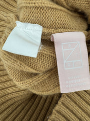 Tome Collective Tan Ribbed Knit Cropped Sweater