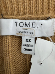 Tome Collective Tan Ribbed Knit Cropped Sweater