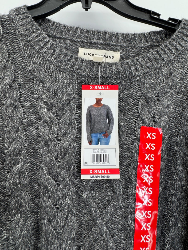 Lucky Brand Grey Cable Knit Sweater