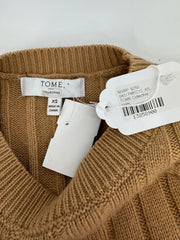 Tome Collective Tan Ribbed Knit Cropped Sweater