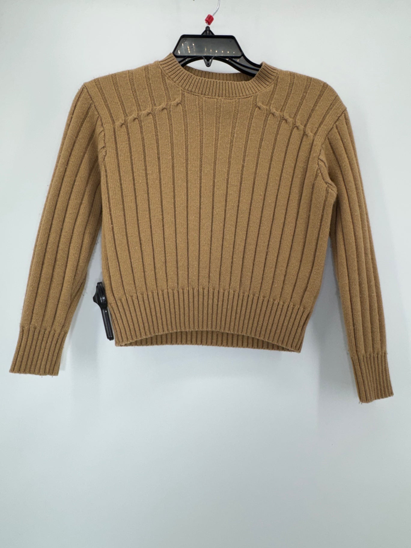Tome Collective Tan Ribbed Knit Cropped Sweater