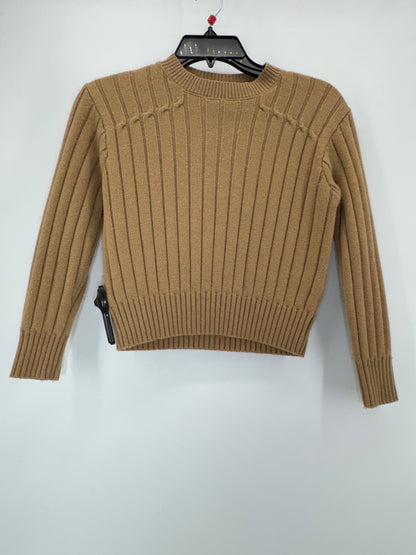Tome Collective Tan Ribbed Knit Cropped Sweater