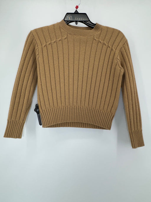 Tome Collective Tan Ribbed Knit Cropped Sweater