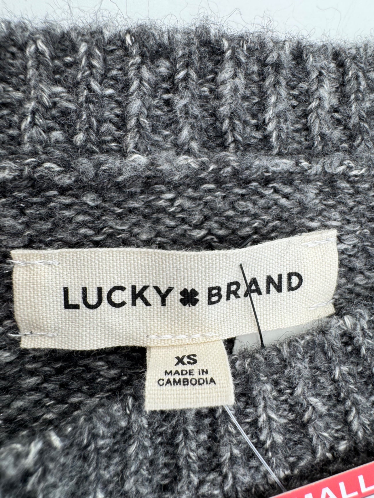 Lucky Brand Grey Cable Knit Sweater