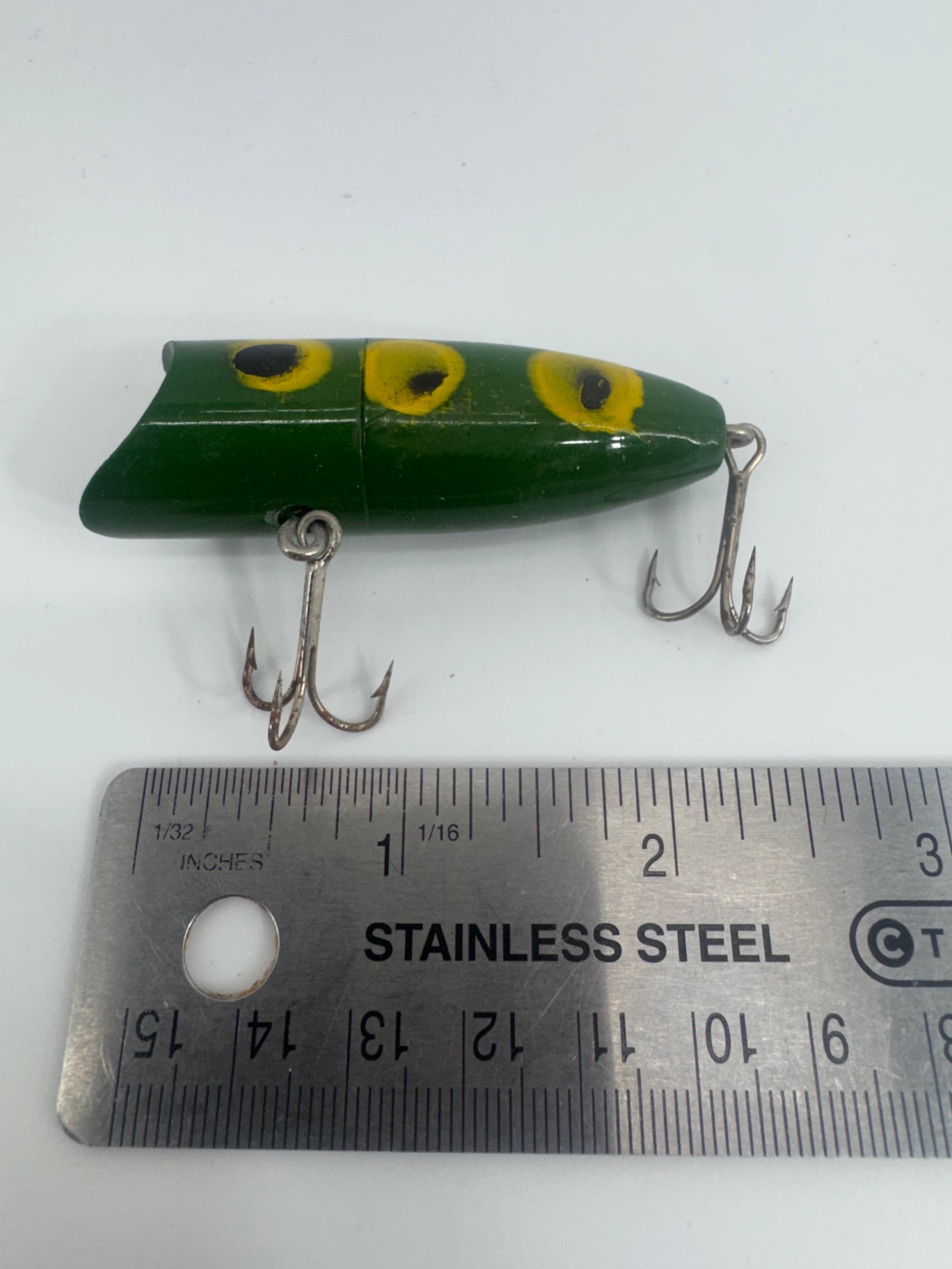 Heddon Chugger Spook Old Fishing Lure Yellow Green Black