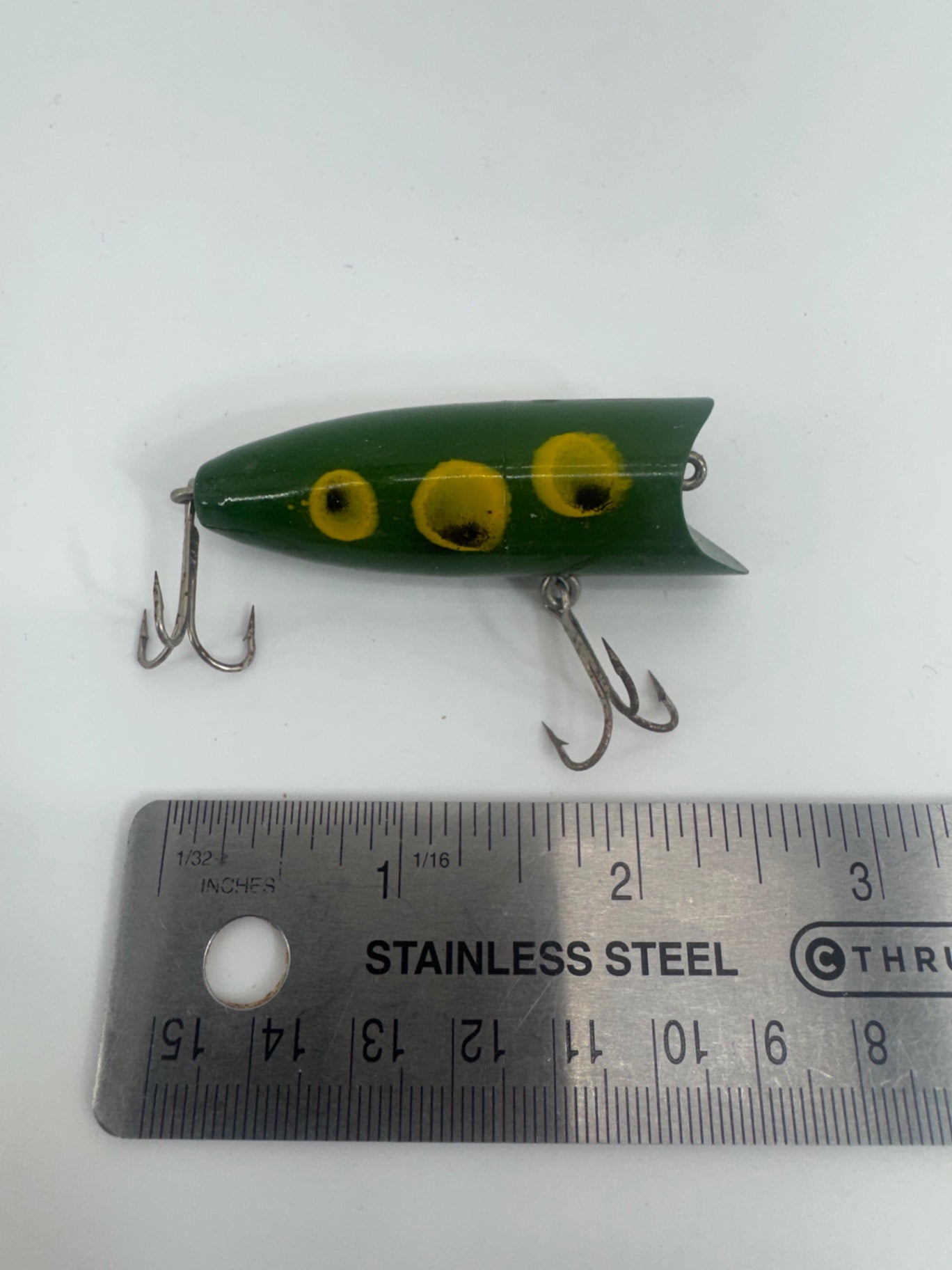 Heddon Chugger Spook Old Fishing Lure Yellow Green Black