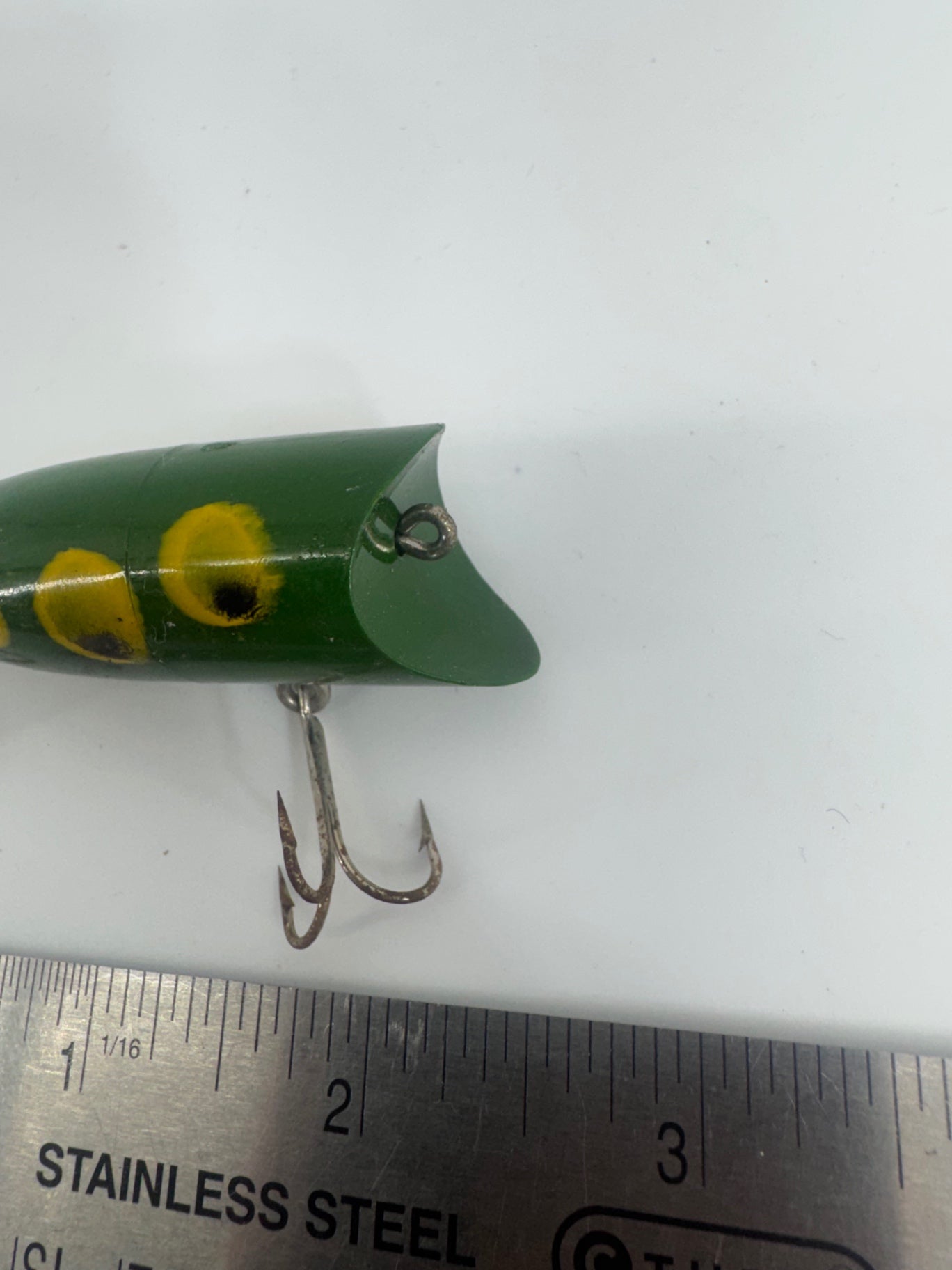 Heddon Chugger Spook Old Fishing Lure Yellow Green Black