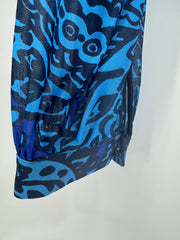 Eva Franco Alfonso Dress For Anthropologie, Blue Floral Mesh NEW Small