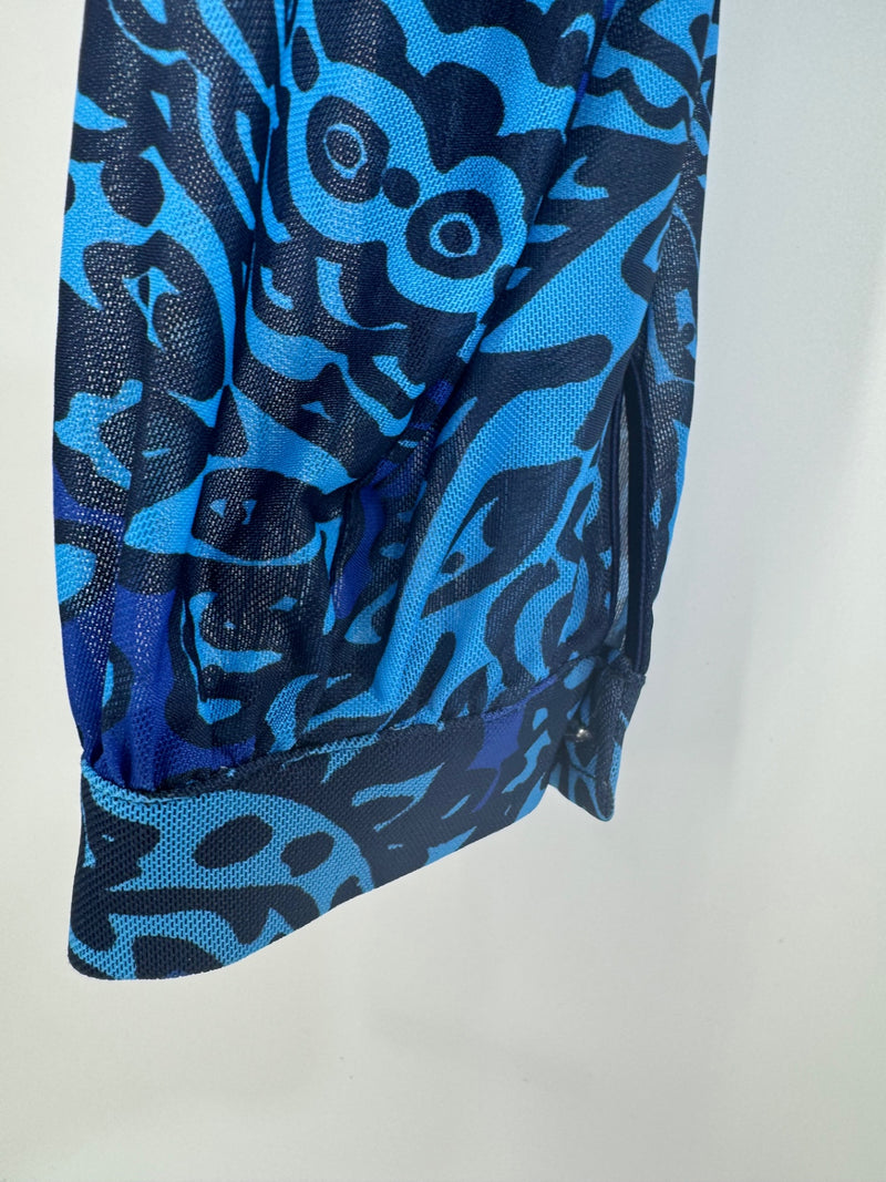 Eva Franco Alfonso Dress For Anthropologie, Blue Floral Mesh NEW Small